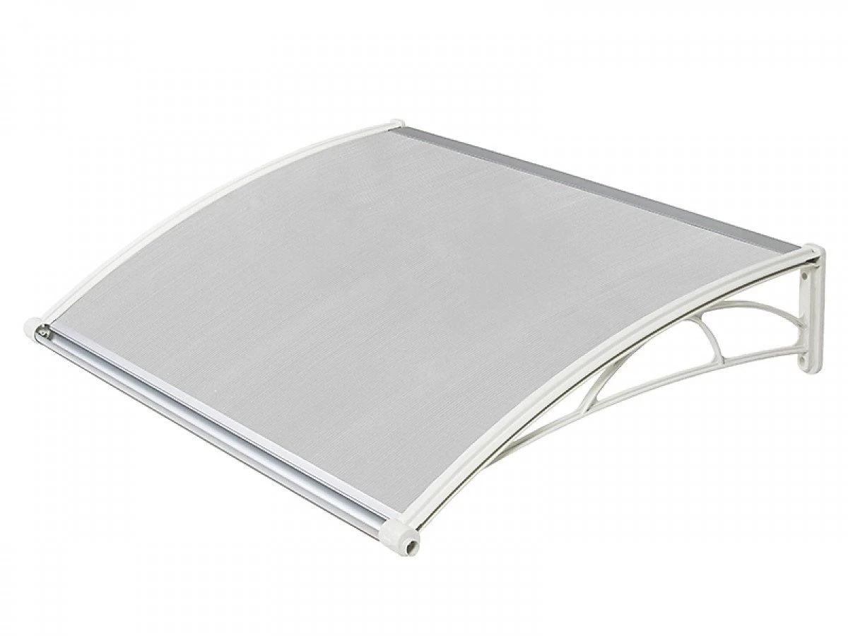 Nadstrešnica Za Vrata 82x120cm Bela Baza Ploča Providna 6mm