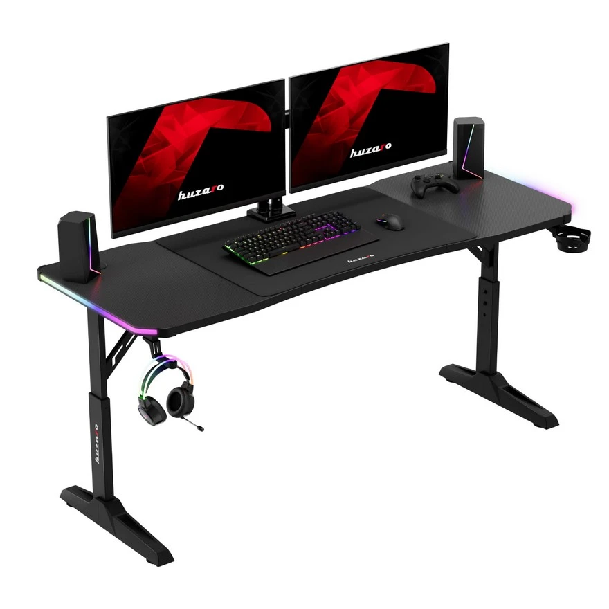 Jeftino povoljno TRGOVACKA ROBA - Huzaro Hero 4.6 Crni RGB Podesivi Gaming sto 160x60cm