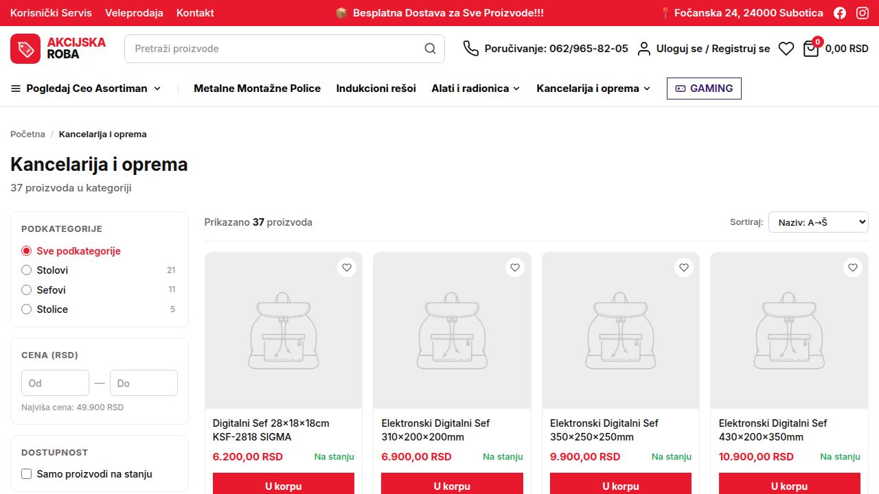 Lista proizvoda u kategoriji